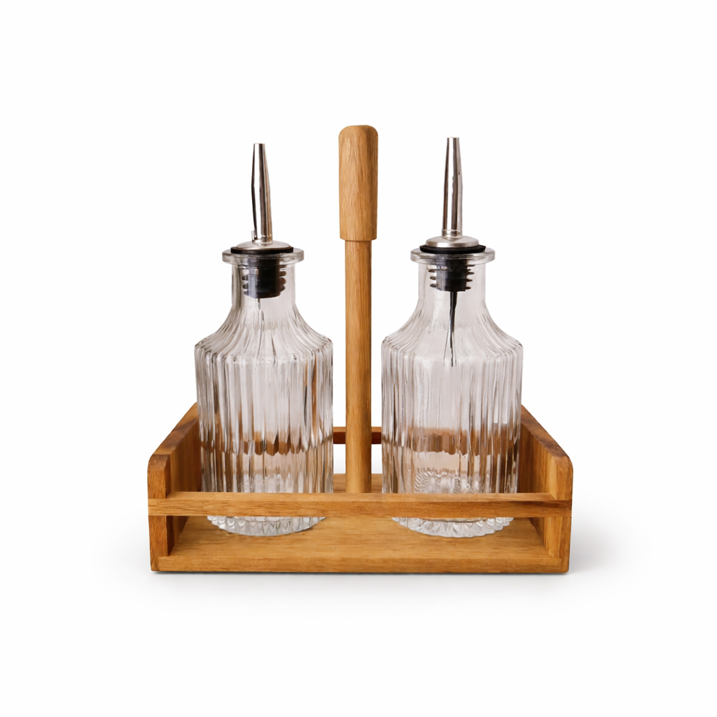 ALTINBAS SET HUILE ET VINAIGRE EN VERRE x3 PCS