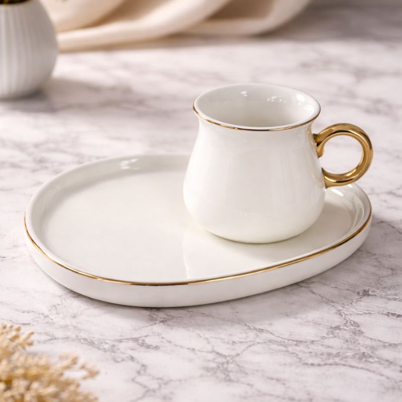 SERVICE A CAFE BLANC LISERE DORE x12 PCS