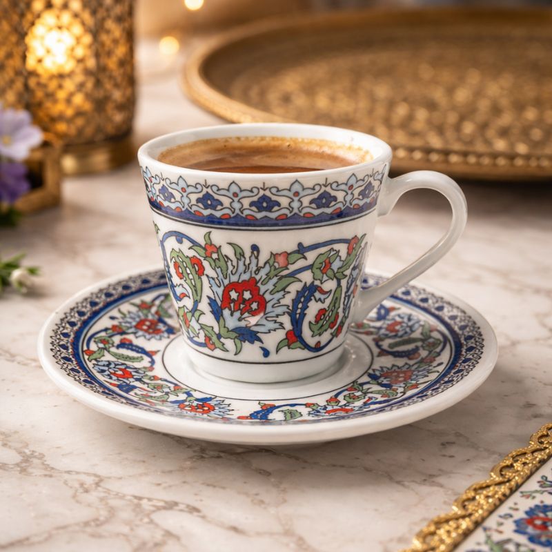 SERVICE A CAFE FLORAL x12 PCS