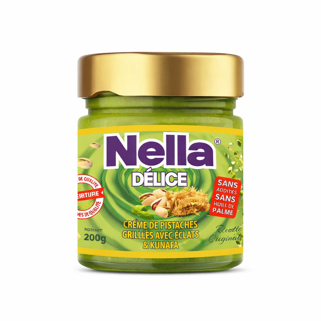 NELLA CREME DE PISTACHES GRILLEES AVEC ECLATS ET KAFAYIF 200 GR