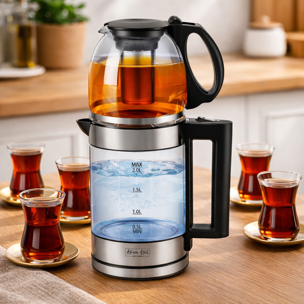 KAISER KOCH THEIERE DOUBLE ELECTRIQUE EN VERRE 2+1 LT