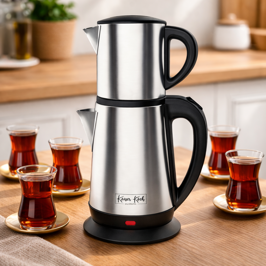 KAISER KOCH THEIERE DOUBLE ELECTRIQUE EN INOX 2+1 LT