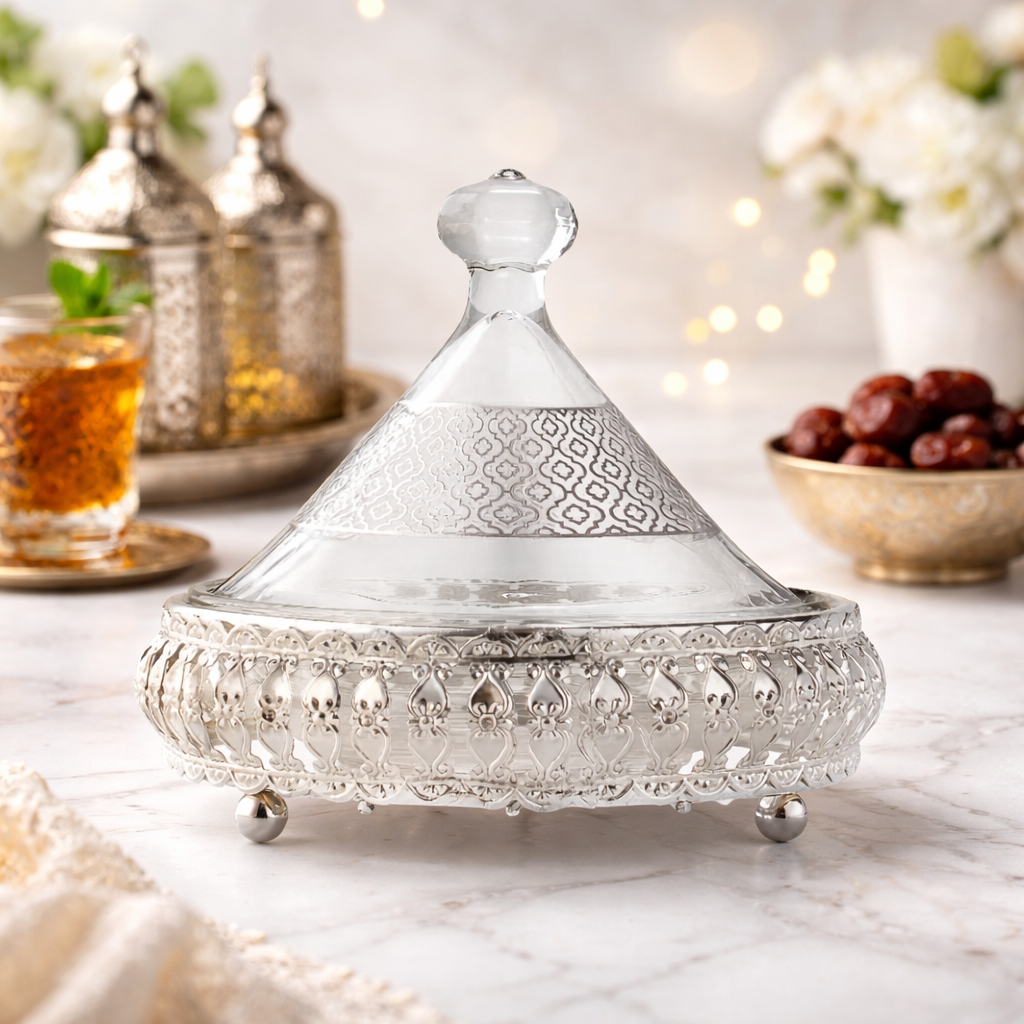 TAJINE EN VERRE ARABESQUE SILVER 235ML