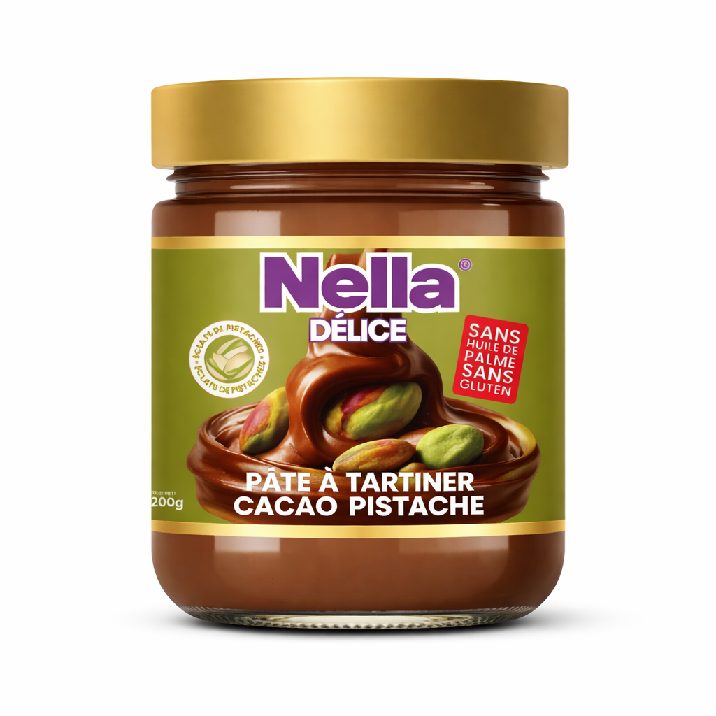 NELLA PÂTE A TARTINER CACAO PISTACHE AVEC ECLATS 200 GR