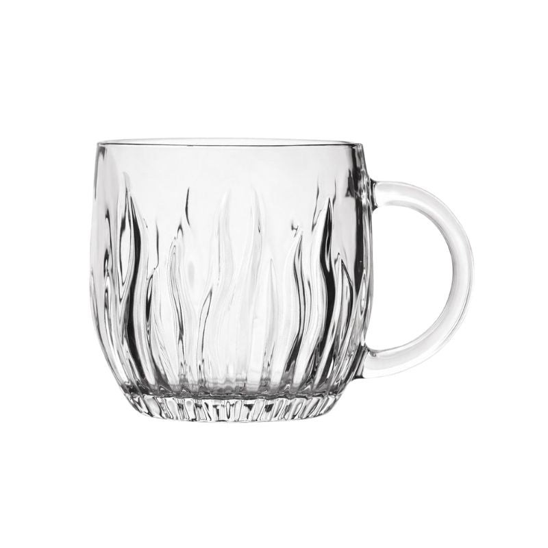 MUG EN VERRE ASPECT CRISTAL AVEC ANSE - 6x300 ML