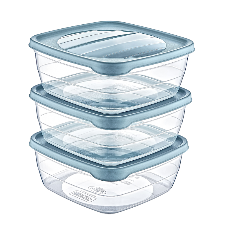 Set de Conservation Rectangles en Plastique 1,2 Lt x3 pièces Trend - HOBBY LIFE
