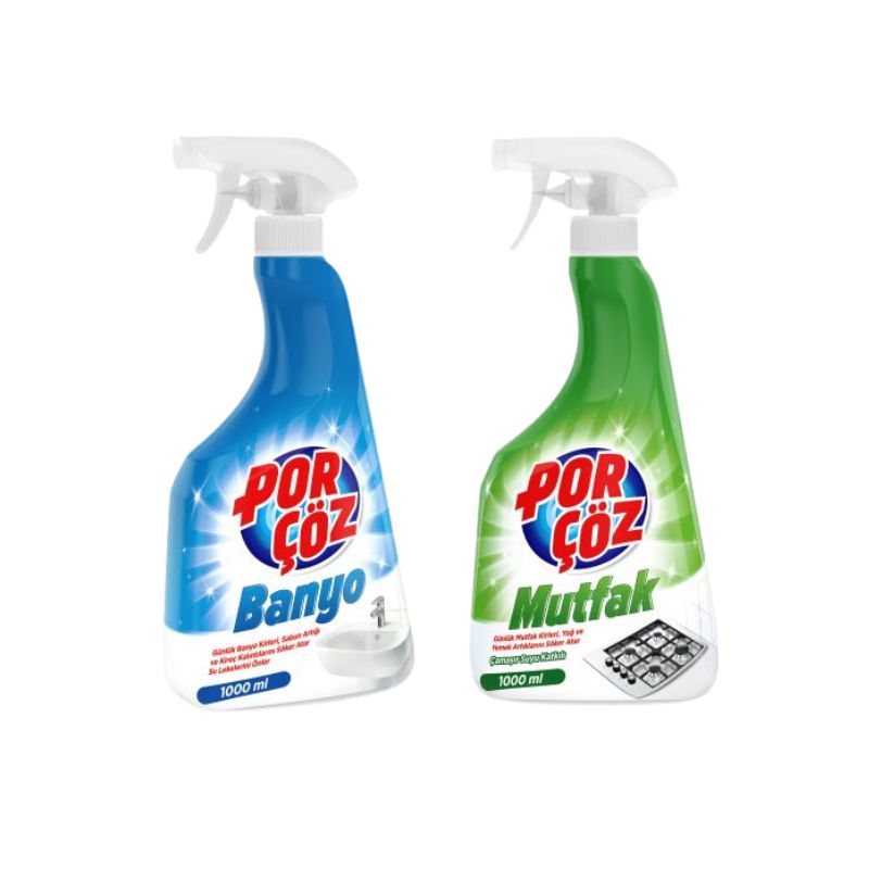 Lot Nettoyant Cuisine et Salle de Bain 2x750ml - PORCOZ