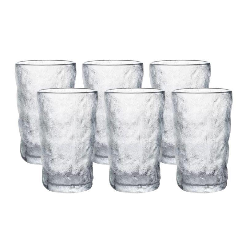 Verre Long Effet Glacé x6 pièces (GL1 03) - ALTINBAS