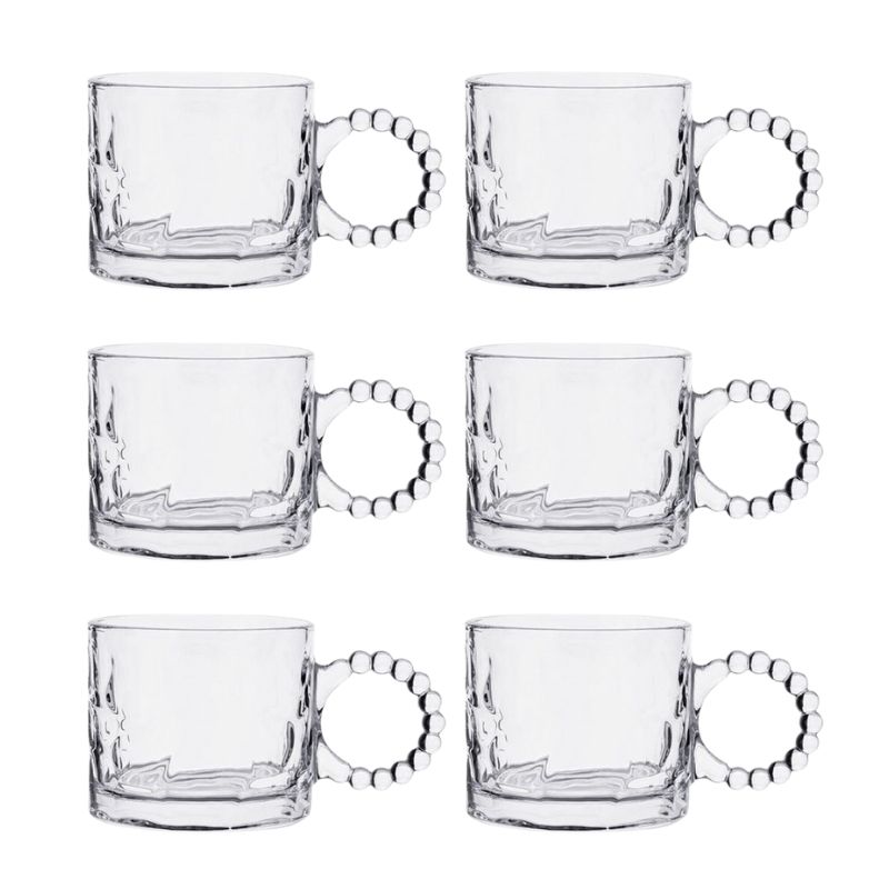 Mug en Verre Avec Poignée Rond x6 pièces (GL1 24) - ALTINBAS