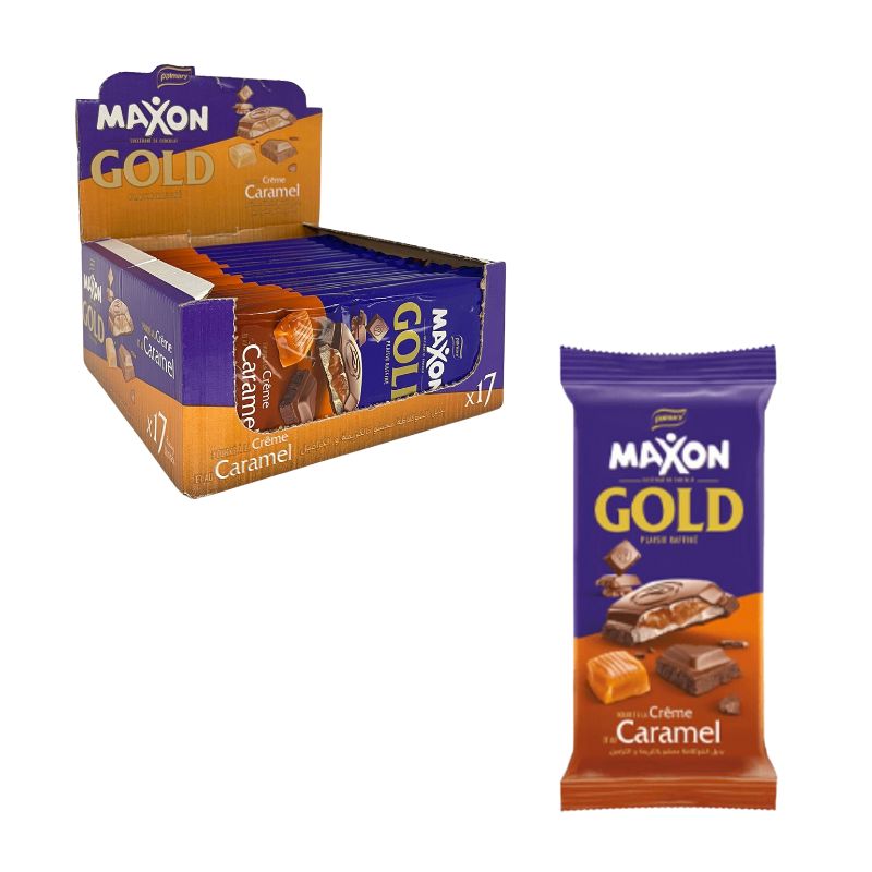 Gold Tablette de Chocolat au Lait et Caramel 17x100gr - MAXON